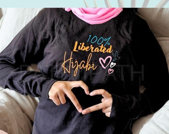 Liberated Hijabi Shirt: Islamic Apparel, Muslim Women's Long Sleeve, Hijabi  Quotes, Trending t-shirts, Liberation, Feminism, Eid Gift