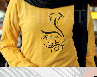 Muslimah Long Sleeve T-Shirt: Islamic Apparel, Muslim t-shirt, Muslim Tees, Muslim Novelty, Muslim Apparel, Muslimah, Eid Gifts, Sports