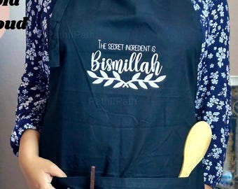 Bismillah Apron,Muslim Cooking Apron, Eid Gift, Ramadan gifts, Trending, Trendy Aprons, Islamic Gifts, Bismillah, Chef Apron, Gifts for Mom