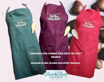 Muslim Apron, Islamic Apron, Gift for Mom, Mother's Day, Jannah, Women's Cooking Apron, Eid Gifts, Ramadan designs, Trending Styles, Cotton