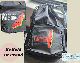 Palestine Drawstring Backpack, Sports Bag, Ramadan, Eid Gift, Free Palestine, Muslim Backpack, Fashion Bag, Liberate, Freedom, Workout Bags