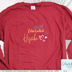 Liberated, Hijabi Shirt, Muslim T -shirt, Muslim Wear, Islamic T-Shirts, Muslim Women Shirt, Islamic Apparel, Women&#39;s Long Sleeve, Gifts
