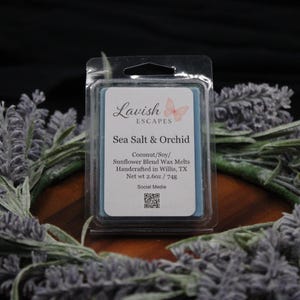 Sea Salt & Orchid Wax Melts | Soy-Based | Coastal Scent | Lavish Escapes