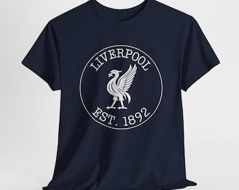 Liverpool EST 1892 Retro Badge T Shirt | Vintage Liver Bird Circle Emblem Design | 8 Colours | Adults S-5XL & Kids XS-XL | Gift for Reds Fan