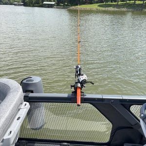 Fishing pole mounted to SEADOO SWITCH rail with LBW 2-peg mount.