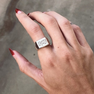 Handmade Square Signet Ring | Silver or Gold