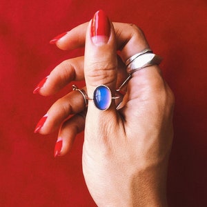 Oval Mood Ring | sterling silver