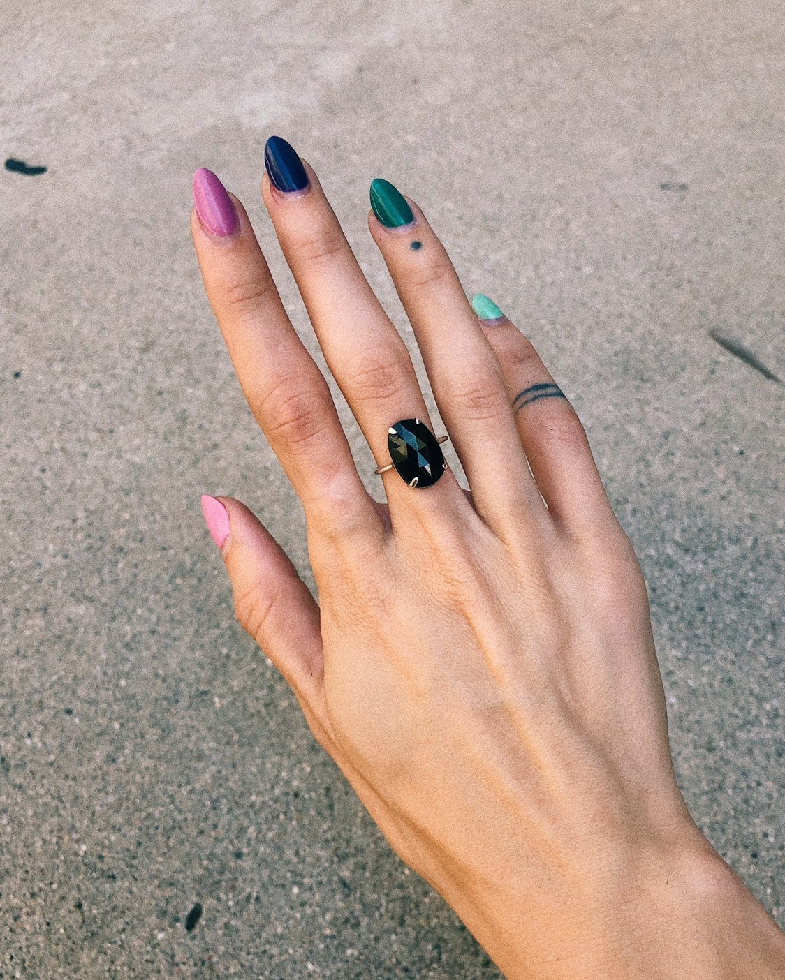 Faceted Onyx Ring in Sterling Silver One-of-a-kind Onyx | Etsy
