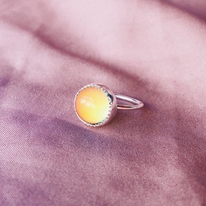 Round Mood Ring Sterling Silver or 14k Gold image 3