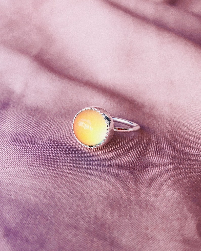 Round Mood Ring Sterling Silver or 14k Gold image 3