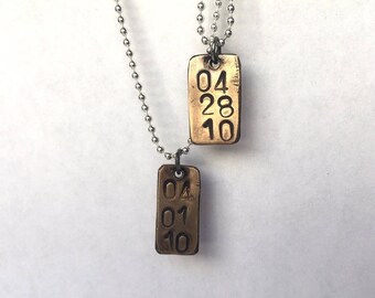 Date Necklace | Anniversary Necklace | Sobreity Necklace