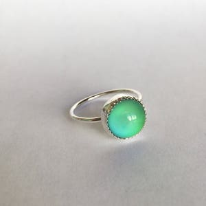 Round Mood Ring Sterling Silver or 14k Gold image 5