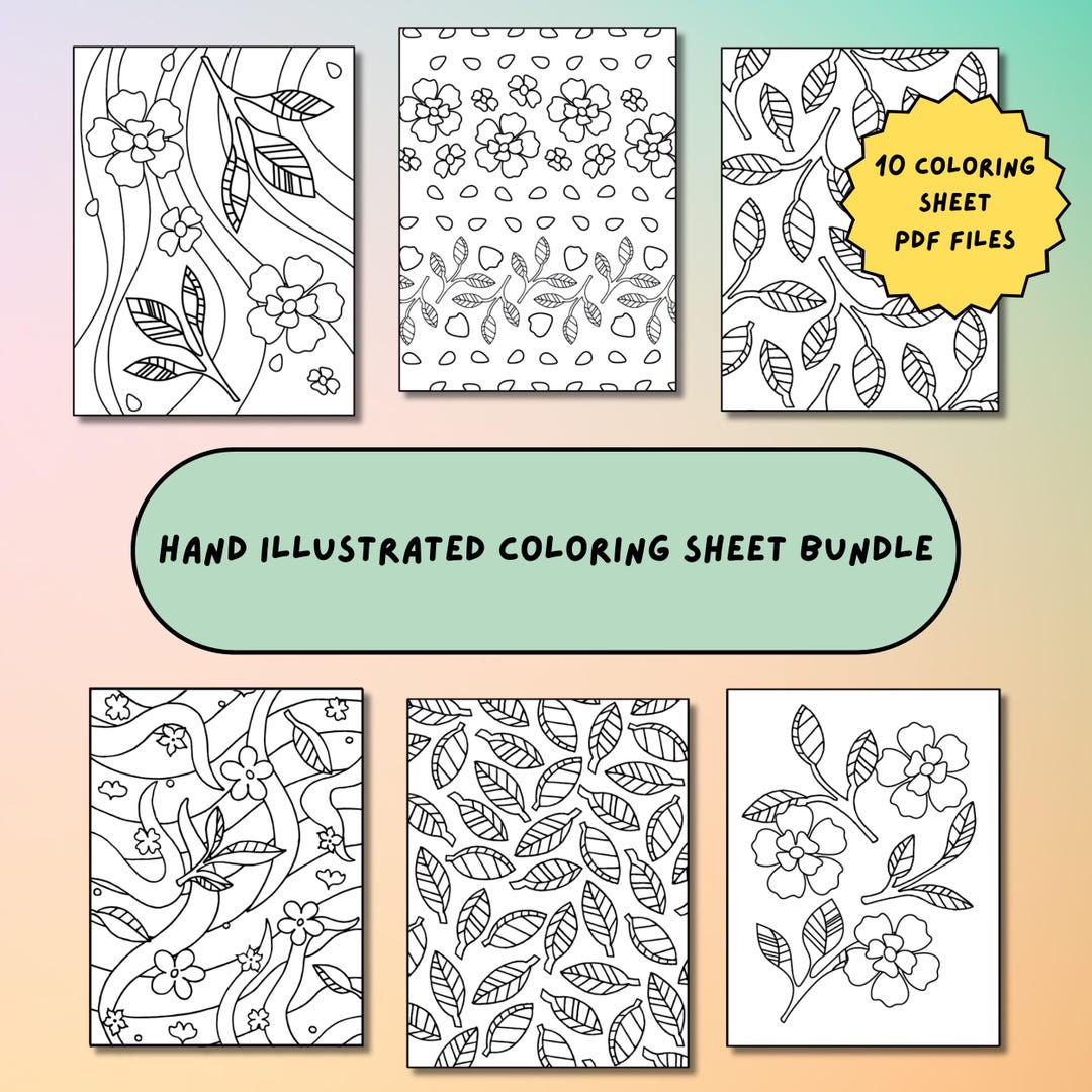 Digital Coloring Sheet, Printable Coloring Pages for All Ages, Instant ...