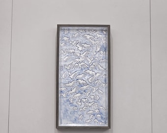 Vertical Bule Flock Inlaid ceramic wall tile