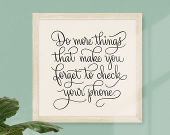 Do More Things Motivational Quote Art Print – DIGITAL DOWNLOAD – Printable Calligraphy Home Decor – Square Wall Art