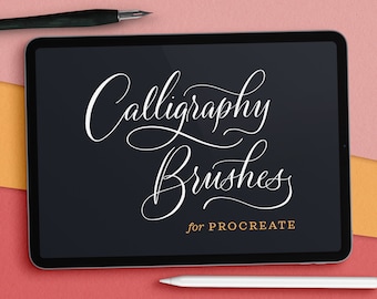 Calligraphy Nibs Procreate Brush Pack | iPad Lettering Brushes | Digital Calligraphy Brushes | Pointed Calligraphy Flourishing Pens