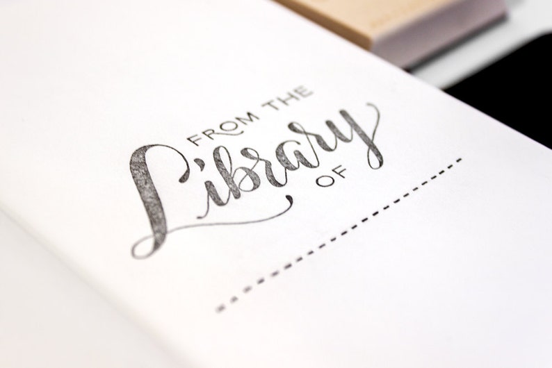 Calligraphy Library Stamp Etsy