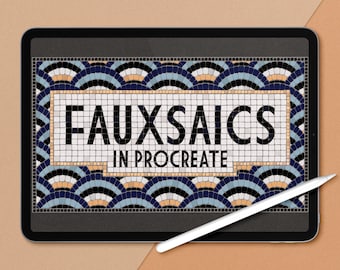 Fauxsaic Illustration Kit for Procreate | Digital Mosaic Maker for iPad | Pattern and Texture Procreate Brushes for Digital Illustration