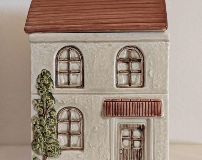 Vintage Otagiri Japan 1980 Ceramic House Cannister Cookie Jar 7.5" Tall ...