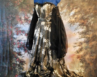 Black and Gold Edwardian Inspired Wedding Gown.