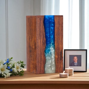 Personalized Urn for Human or Pet Ashes – Handmade Wooden Cremation Urn | Memorial Keepsake Box | Custom Engraved Funeral Tribute