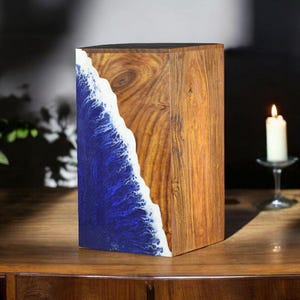 Handcrafted Wooden Urn for Ashes Adult – Large Cremation Urns for Human Ashes Man & Women – Memorial Funeral Wood Urn for Home Display