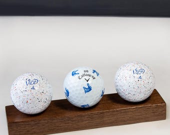 Walnut Golf Ball Display Stand – Wooden Ball Holder – Golf Gift – Golf Desk Decor