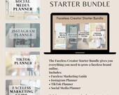 Faceless Creator Bundle | TikTok & Instagram Planner | Faceless Marketing Guide | Digital Product Business Bundle | Content Creator Kit
