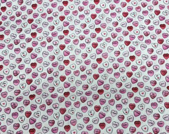 Conversation Hearts Cotton Fabric