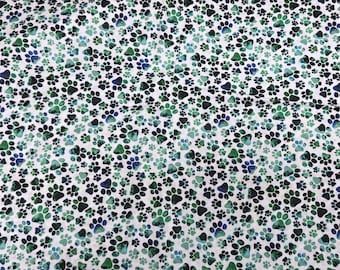 Green Paws Cotton Fabric