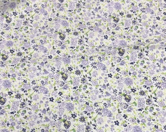 Purple Flowers Cotton Fabric