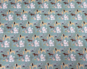 Cute Dogs Cotton Fabric