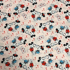 Mickey And Minnie Mouse Cotton Fabric
