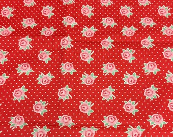 Red Rose On Polka Dots
