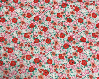 Pink Flower Cotton Fabric