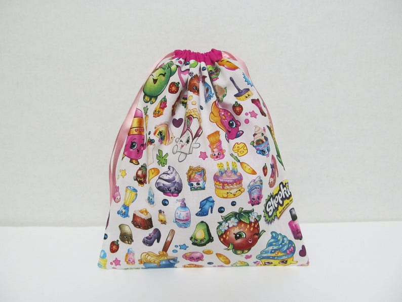 Personalised Shopkins Canvas Drawstring Bag