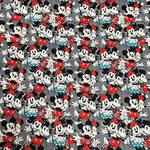Mickey And Minnie Mouse Cotton Fabric