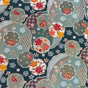Japanese Cotton Fabric/Flower/40x44