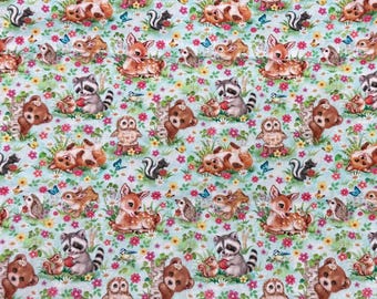 Cute Animals Cotton Fabric