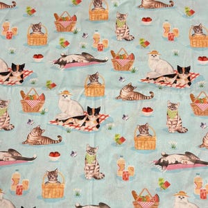Kitty Picnic Cotton Fabric