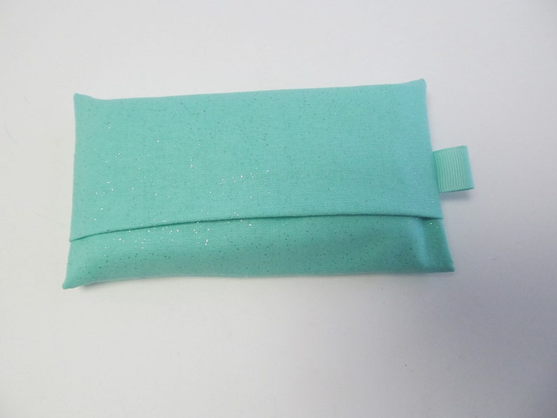 Tissue CaseSilver Glitter On Mint