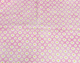 Daisy In Pink Cotton Fabric