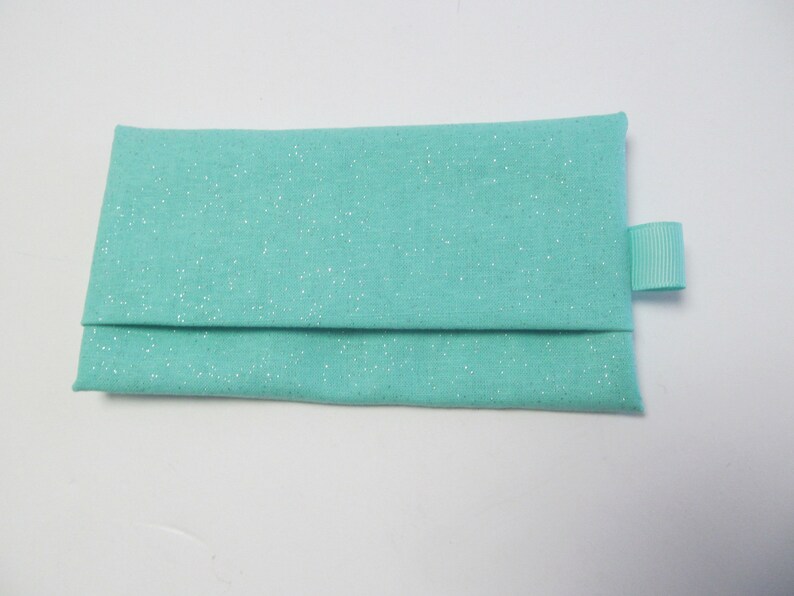 Tissue CaseSilver Glitter On Mint
