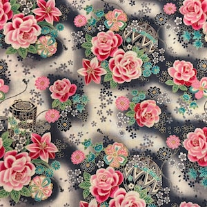 Japanese Cotton Fabric/Flower/40x44