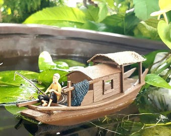 Aquarium Dekoration, Schwimmboot für Fischbehälter, Geschenk Aquarium