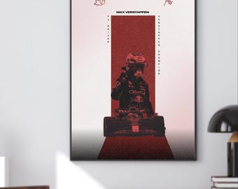 Max Verstappen F1 Champion Digital Poster | Formula 1 Racing Wall Art