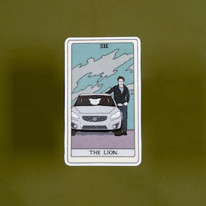 Pegatina de vinilo de la carta del Tarot El León, resistente al agua y apta para lavavajillas, Crepúsculo, Edward Cullen, Lotería, Vampiro, Bella, Stephanie Meyer, Saga, Forks, Eclipse
