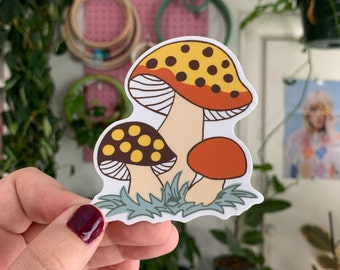 Merry Mushroom Vinyl Sticker