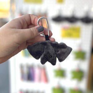 Bat Bag Charm keychain plush accessory spooky halloween plushie fidget stim toy