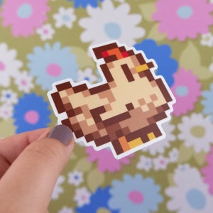 White Chicken Stardew Valley Sticker vinyl waterproof waterbottle image 2